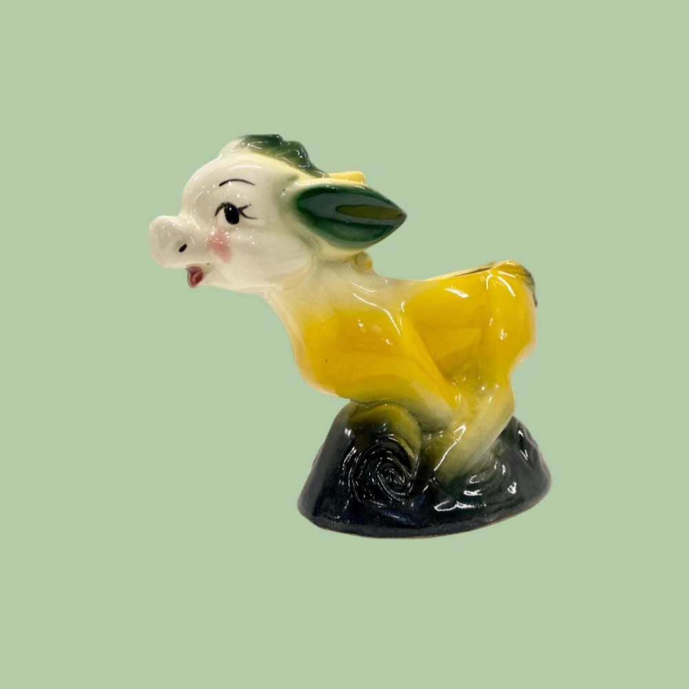 Vintage 1950s Kitschy Baby Donkey Anthropomorphic Small Planter